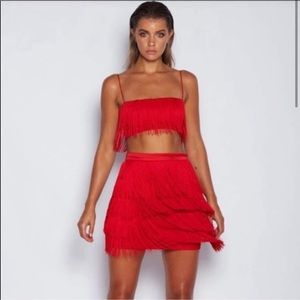 Meshki Red Fringe Set XS